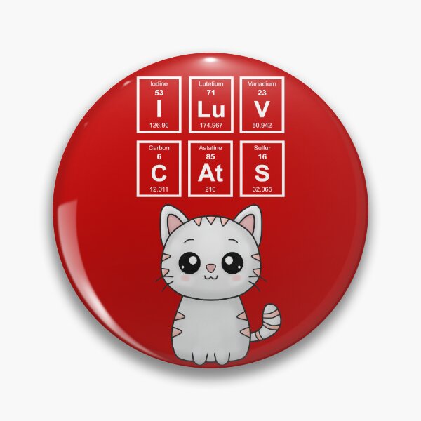 Item preview, I Love Cats Kawaii Periodic Table of Elements Cute Cuddly Periodical Words designed and sold by Siela.