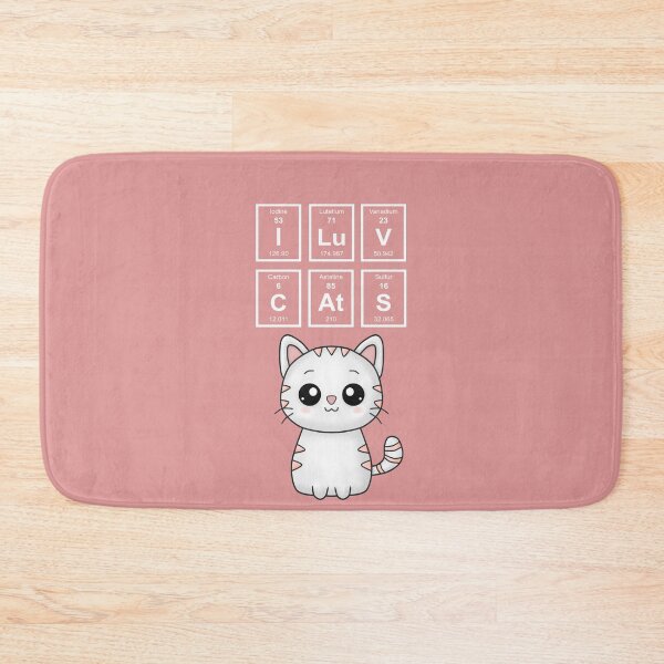 Item preview, I Love Cats Kawaii Periodic Table of Elements Cute Cuddly Periodical Words designed and sold by Siela.