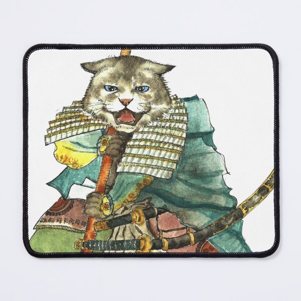 Item preview, A Halfing Samurai Cat with a Spear and 2 Swords designed and sold by felissimha.
