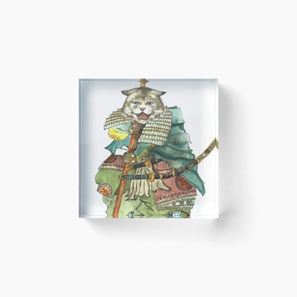 Item preview, A Halfing Samurai Cat with a Spear and 2 Swords designed and sold by felissimha.