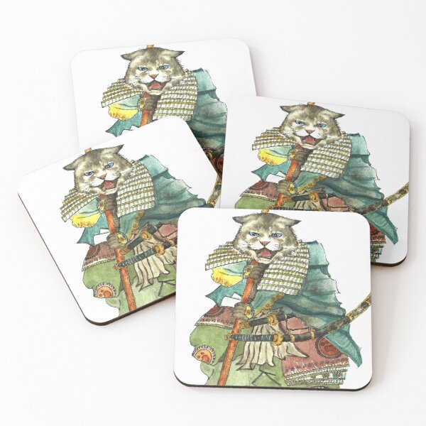 Item preview, A Halfing Samurai Cat with a Spear and 2 Swords designed and sold by felissimha.