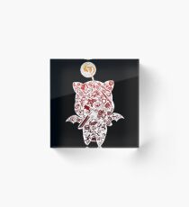 Final Fantasy Moogle-verse (red) Acrylic Block