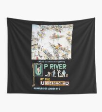 TUBE, POSTER, London, Underground, 1913, Up River by the Underground, by Tony Sarg Wall Tapestry