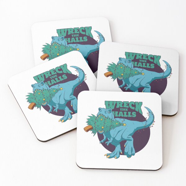 Artikelvorschau, Wrack the Halls T Rex Dinosaurier Weihnachten entworfen und verkauft von BeansHotTees.