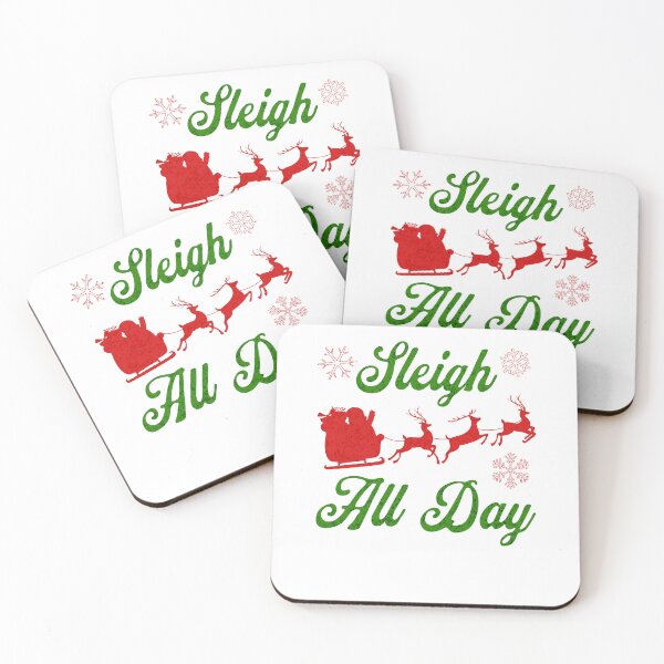 Item preview, Sleigh All Day Christmas, Red Green and White, Snowflakes designed and sold by artfulnotebook.