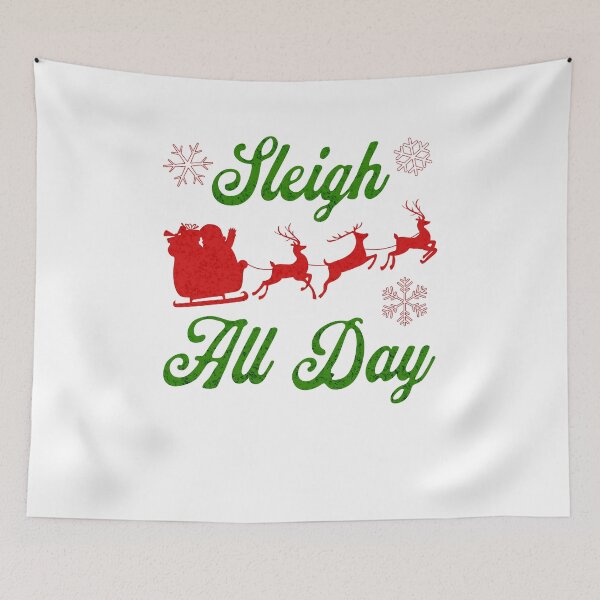 Item preview, Sleigh All Day Christmas, Red Green and White, Snowflakes designed and sold by artfulnotebook.