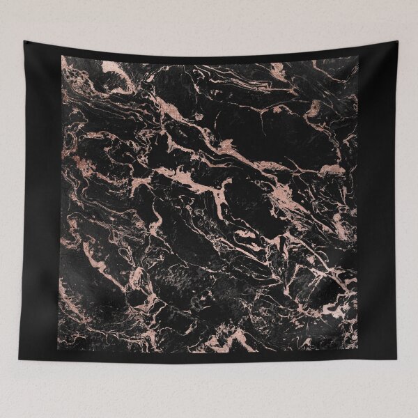 Item preview, Modern girly faux rose gold foil black marble designed and sold by GirlyTrend.
