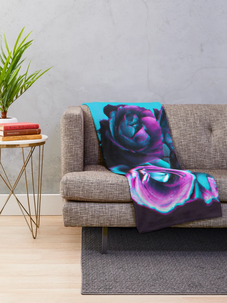 Thumbnail 2 of 6, Throw Blanket, Lively Roses designed and sold by EggheadK8.
