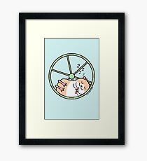 Hamster Sleeping in Exercise Wheel Framed Print