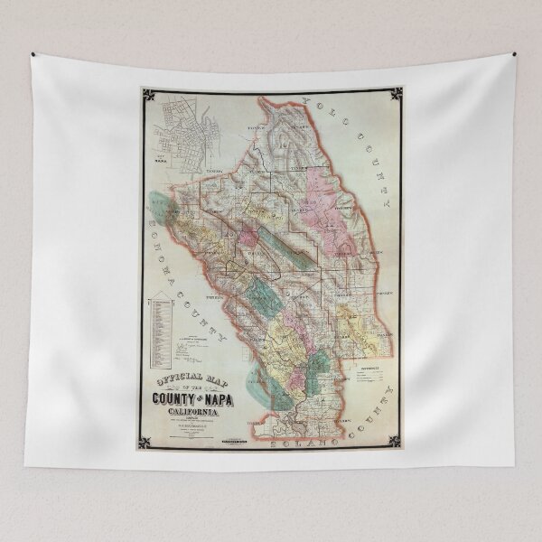 Item preview, Napa County California Map  1895 designed and sold by Daniel Hagerman.