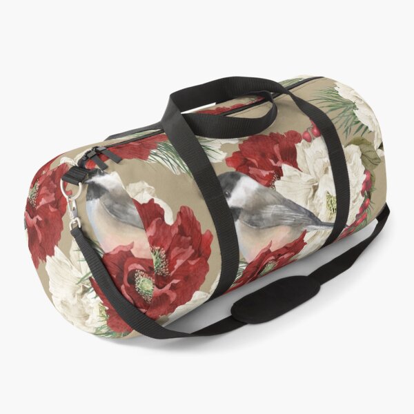 Item preview, Christmas Pattern Chickadee Bird Berries and Flowers designed and sold by The Willow Of  Rain City.