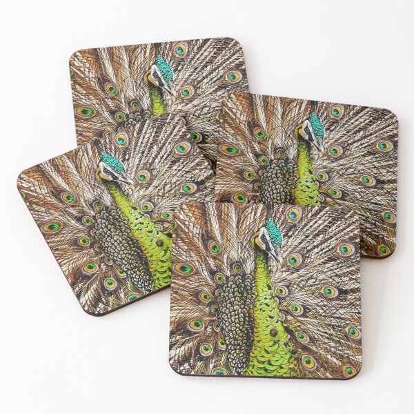 Item preview, The Green Peafowl Oil Paint, Cute Oil Paint Green Peacock, Indonesian Peafowl, Pavo Muticus Portrait designed and sold by Paintcorner.