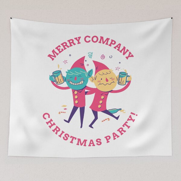 Item preview, Company Office Christmas Party Drinking Elves designed and sold by WonderfullyDC.