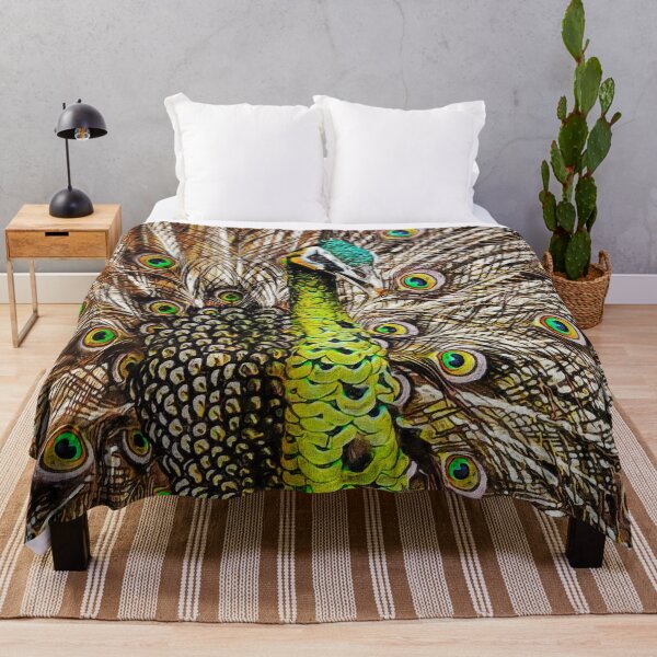 Item preview, The Green Peafowl Oil Paint, Cute Oil Paint Green Peacock, Indonesian Peafowl, Pavo Muticus Portrait designed and sold by Paintcorner.