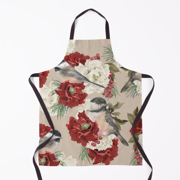 Item preview, Christmas Pattern Chickadee Bird Berries and Flowers 2 designed and sold by The Willow Of Rain City.