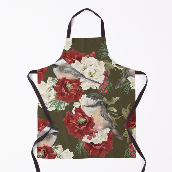 Item preview, Christmas Pattern Chickadee Bird Berries and Flowers 3 designed and sold by The Willow Of Rain City.