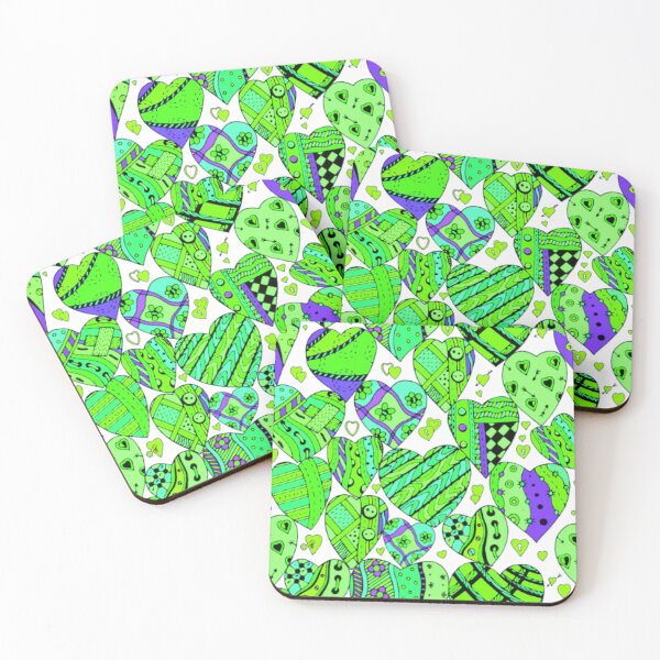 Item preview, Heart Pattern - Green designed and sold by Edenglow Prints & Peculiars.