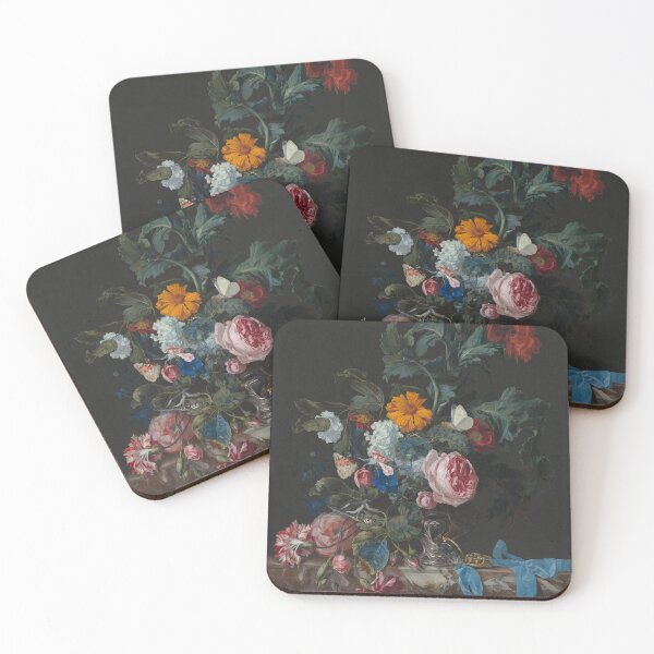 Item preview, flower still life with a timepiece painting designed and sold by macchiatoo.