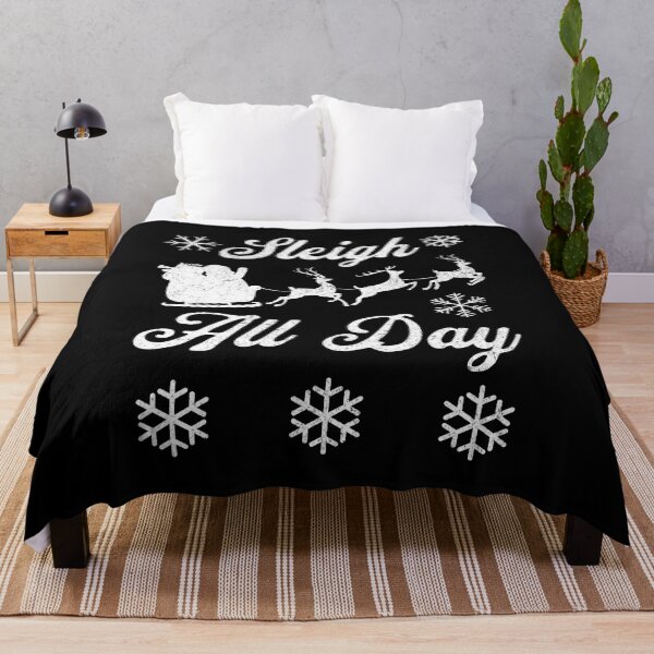 Item preview, Sleigh All Day Christmas, Black and White, Snowflakes designed and sold by artfulnotebook.