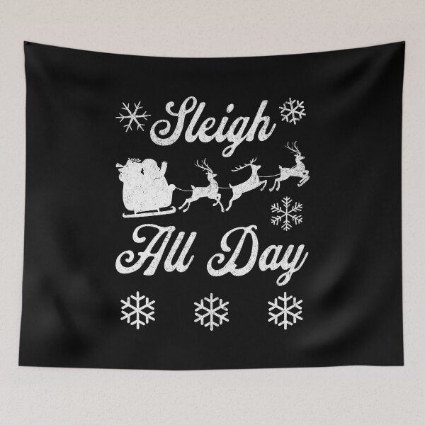 Item preview, Sleigh All Day Christmas, Black and White, Snowflakes designed and sold by artfulnotebook.