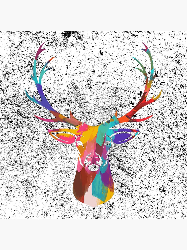 "Brushed Color Deer Head with peppered background" Sticker for Sale by ...