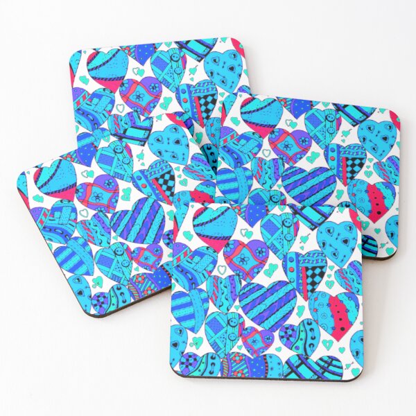 Item preview, Heart Pattern - Blue designed and sold by Edenglow Prints & Peculiars.