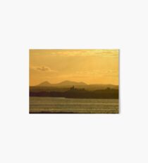 Twilight over Derryveagh mountains - with O'Doherty Castle from Inch Level Art Board