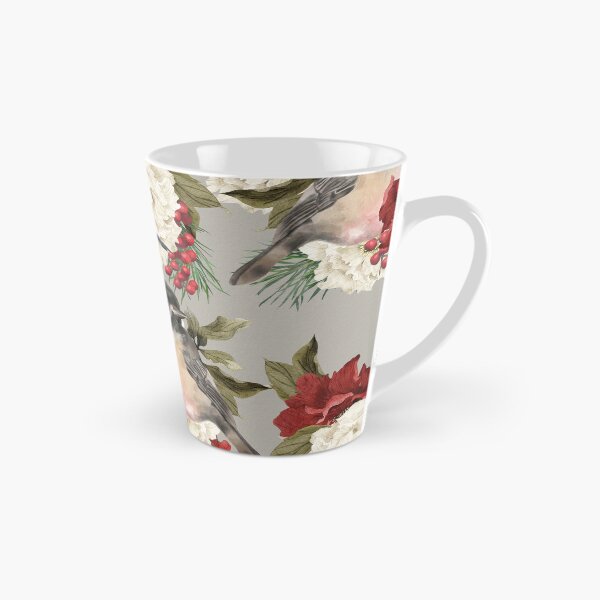 Item preview, Christmas Pattern Chickadee Bird Berries and Flowers 6 designed and sold by The Willow Of  Rain City.