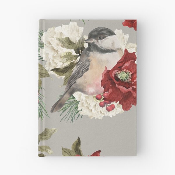 Item preview, Christmas Pattern Chickadee Bird Berries and Flowers 6 designed and sold by The Willow Of  Rain City.