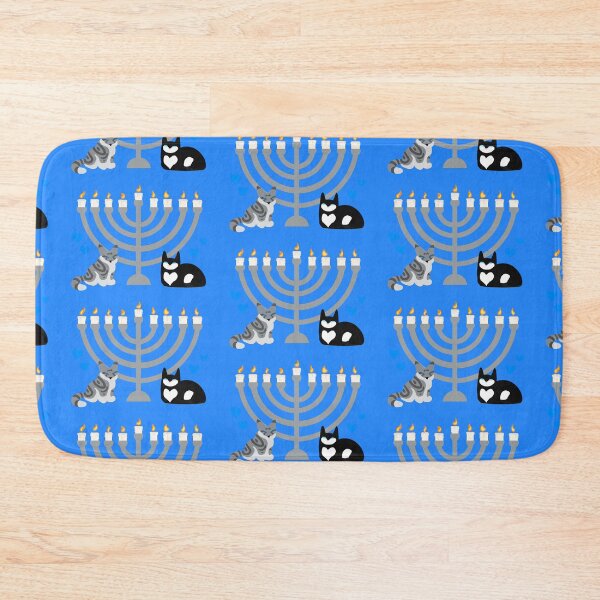 Aperçu de l'œuvre Hanukah Menorah Chats créée et vendue par Foggypawz.