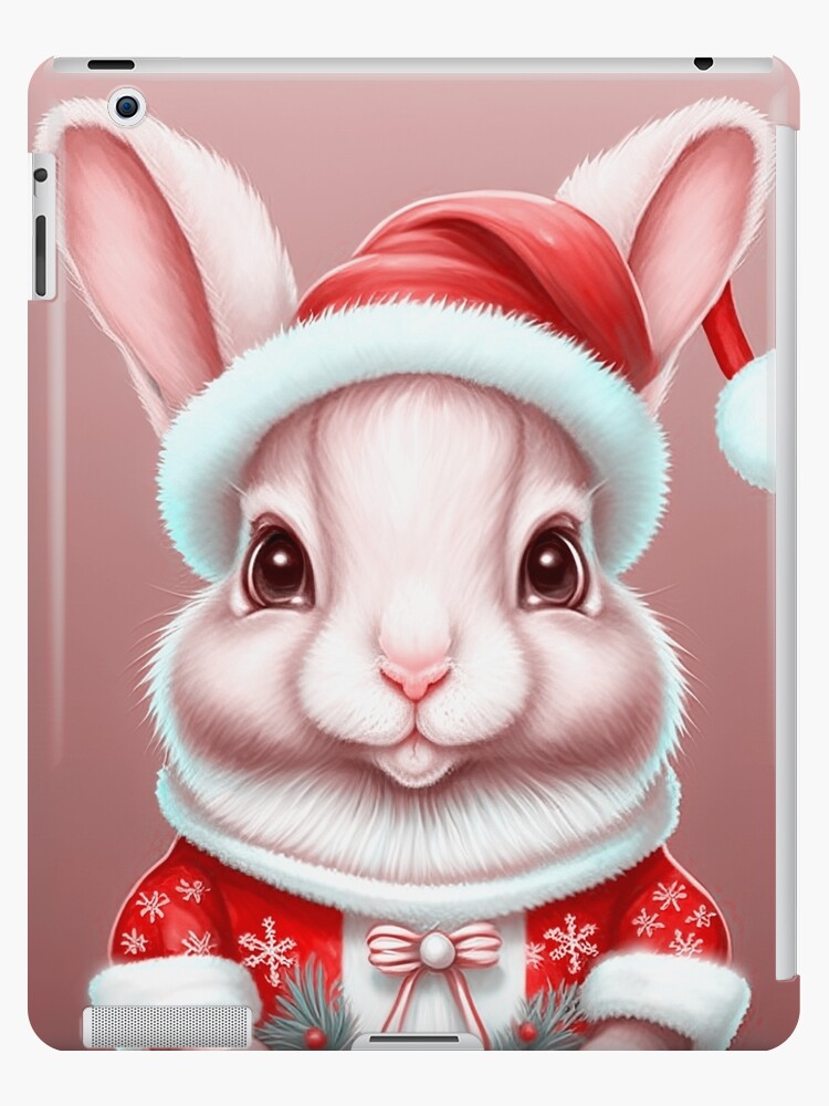 Coque et skin adhésive iPad for Sale avec l'œuvre « Lapin de Noël aux  fraises » de l'artiste MasartDesigns