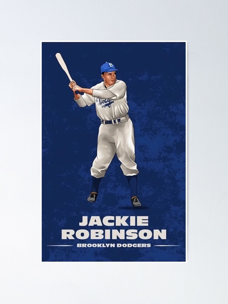 Jackie Robinson In Brooklyn Dodgers Poster