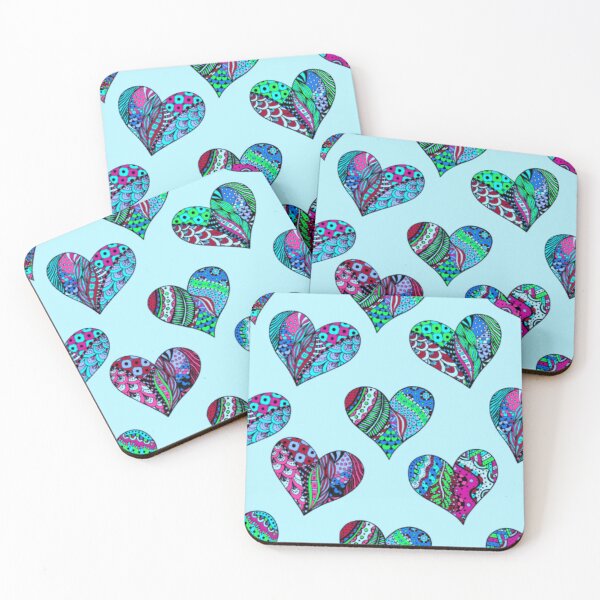 Item preview, Heart Pattern - Turquoise designed and sold by Edenglow Prints & Peculiars.