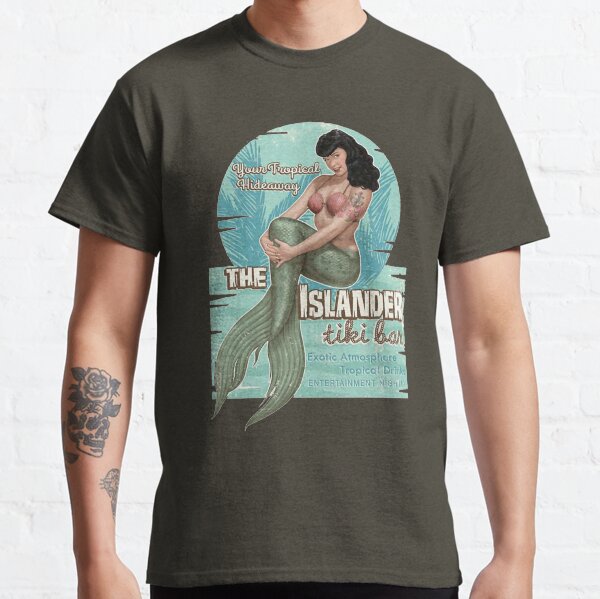 The Islander Tiki Bar - Bettie Page Mermaid Classic T-Shirt