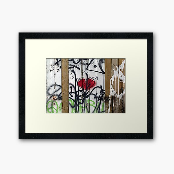 Fence with Heart Framed Art Print