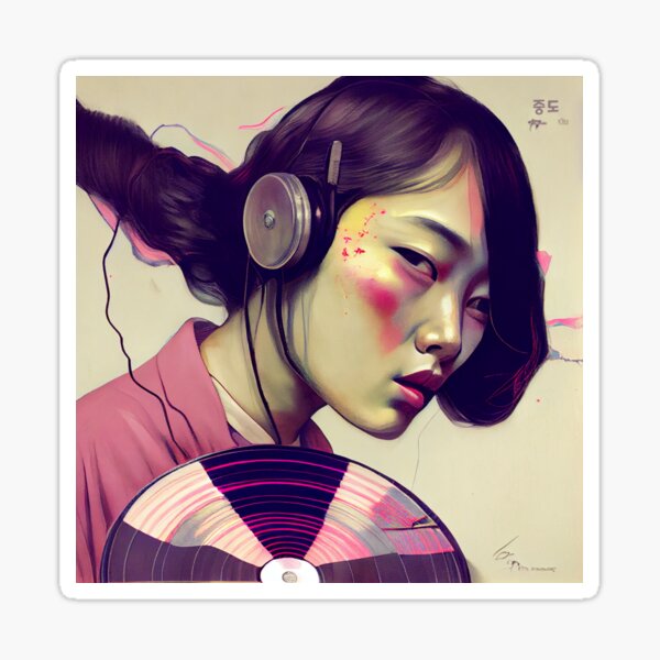 &ldquo;Retro KPop Album Cover Design #4&rdquo; Sticker for Sale by happymeld