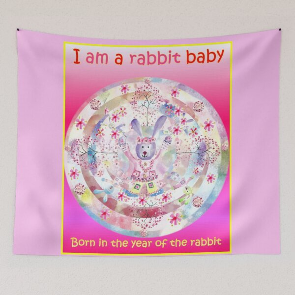 Item preview, I am a Rabbit Baby on a pastel pink background.  designed and sold by DefaultOneWorld.
