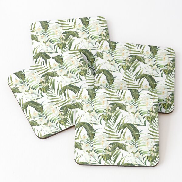 Item preview, White Orchid Flowers Pattern designed and sold by WildAliceArt.