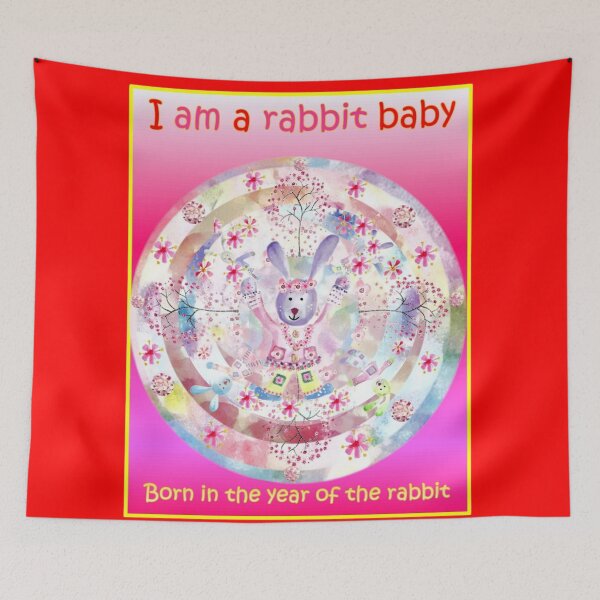 Item preview, I am a Rabbit Baby on a red background.  designed and sold by DefaultOneWorld.