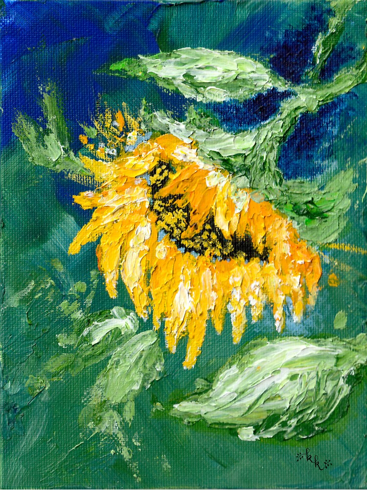 "Sunflower Acrylic Painting" Sticker for Sale by ErinsGarden Redbubble