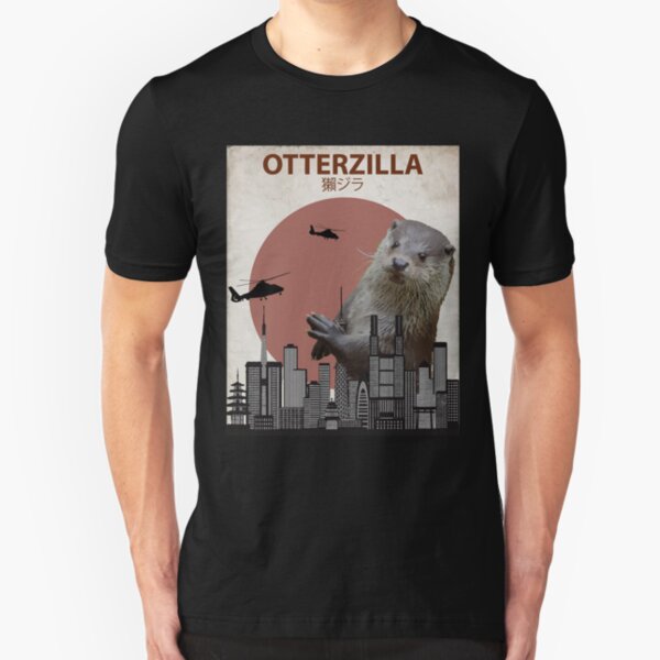 Otterzilla - Giant Otter Monster Slim Fit T-Shirt