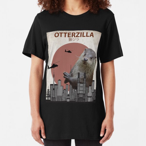 Otterzilla - Giant Otter Monster Slim Fit T-Shirt