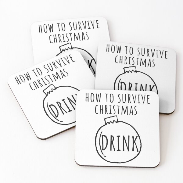 Item preview, Christmas Humor. Rude, Offensive, Inappropriate Drinking Christmas Card. How To Survive Christmas, Drink designed and sold by That Cheeky Tee.