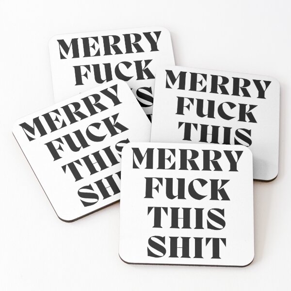 Item preview, Christmas Humor. Rude, Offensive, Inappropriate Sweary Christmas Card. Merry Fuck This Shit designed and sold by That Cheeky Tee.