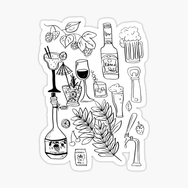 Alcohol Doodles Sticker