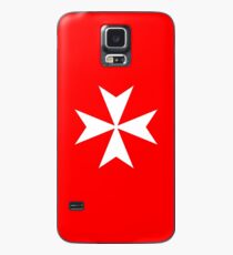 MALTA, Maltese, Amalfi Cross, Maltese cross, Knights Hospitaller, WHITE on RED Case/Skin for Samsung Galaxy