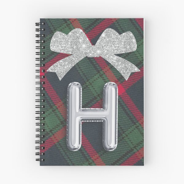 Item preview, Glorious Red and Green Plaid with  Glittering Bow and Puff Initial-H designed and sold by SunMoonBeyond.