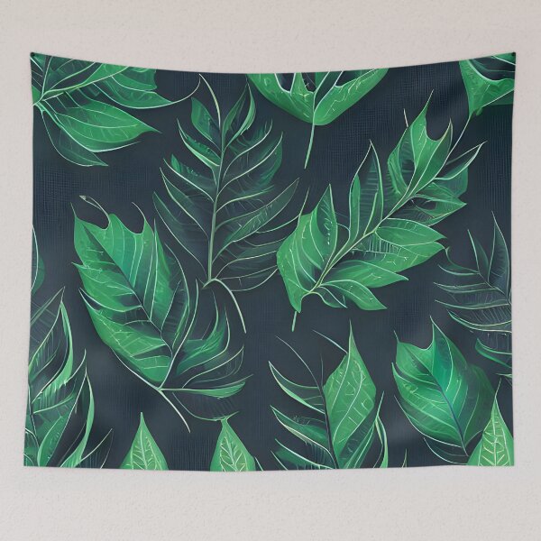 Item preview, Dark tropical green leaf patter #5 designed and sold by supeart.