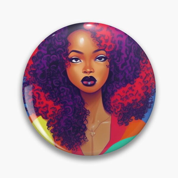 Item preview, Brown Skin and Big Colorful Curly Hair Pop Art designed and sold by Sapphire597.