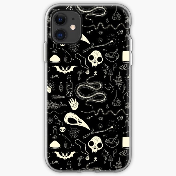 Witchcraft pattern with animal skulls iPhone Soft Case
